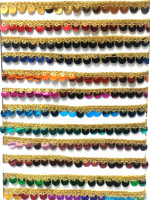 Ruban de dentelle métallique personnalisé 13 mm avec perles à sequins en polyester/coton pour couture DIY, coloris sur mesure pour sacs et vêtements