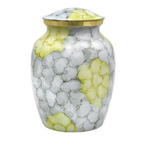 Urnes de crémation en aluminium de haute qualité avec urnes funéraires en métal fini marbre or et jaune pour cendres humaines - Product Image 6