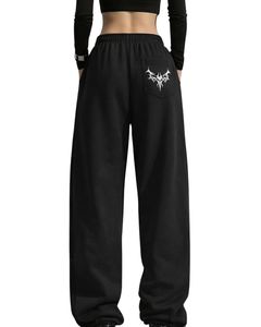 Pantalons de survêtement baggy gothiques noirs personnalisés pour hommes et femmes, streetwear surdimensionné, pantalon de jogging en molleton avec impression intégrale - Product Image 2