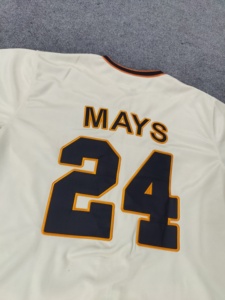 San Francisco Mays # Camiseta de Béisbol Vintage Clásica con Cuello en V, Servicio OEM con Logotipo Personalizado, Transpirable y de Secado Rápido - Product Image 6