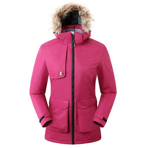 Chaquetas de esquí personalizadas para mujer con forro de lana impermeable a prueba de viento abrigos de invierno al aire libre con impresión de logotipo OEM al por mayor - Product Image 6