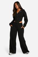 Ensemble de survêtement tendance pour femmes noires en grande taille, hiver, 2 pièces, corset, insert côtelé, cordon de serrage, capuche respirante, sweat-shirt, pantalon de survêtement