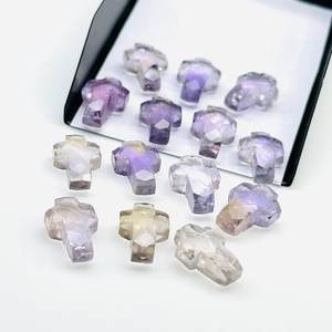 Perles naturelles en forme de croix sacrée amétrine, breloques en vrac pour la fabrication de bijoux, bracelet et collier - Product Image 3