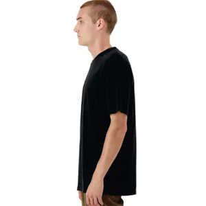 T-Shirt Homme Noir Coupe Normale Coton Doux Col Ras du Cou à Manches Courtes Solide Formel Eco-Friendly Summer Tee Gym Everyday Wear - Product Image 4