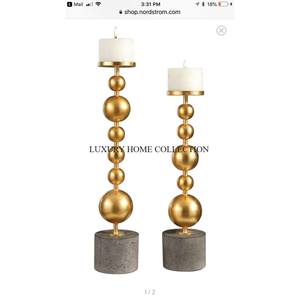 Birthday Party Table Ware <b>Mini</b> Small Candle Holders Set of 2 White Marble New Look Pattern Fancy Candle Holder <b>for</b> Top <b>Sale</b> - Product Image 4