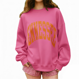 Sweat-shirt surdimensionné respirant en molleton à col montant imprimé personnalisé en gros pour femmes - Product Image 4