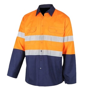 Hi Vis เสื้อเซฟตี้แขนยาวสะท้อนแสงผู้ชาย,เสื้อทำงานสำหรับผู้ชาย - Product Image 1
