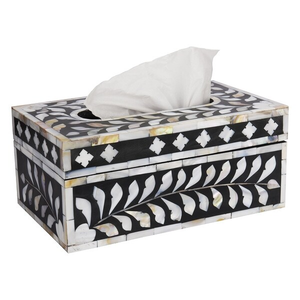 Customized Modern Luxury Design Wood Box Mother Pearl Inlay Tissue Paper Green MOP Shell Premium <b>Table</b> Decoration for Home <b>Car</b> - Product Image 5