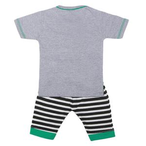 <b>Boys</b> Half Sleeves 2 Pcs <b>Suit</b> - <b>Grey</b> - Product Image 4