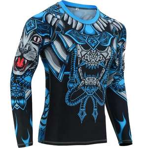 Wholesale Compression Shirts Spandex Custom Print MMA <b>Rash</b> <b>Guard</b> Full Sleeve <b>Rash</b> <b>Guard</b> OEM Sublimation Printed 2025 - Product Image 2