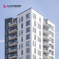 Ventana de Aluminio Abatible y Giratoria de Doble Acristalamiento de Alto Rendimiento para Desarrollo de Uso Mixto con Recubrimiento en Polvo AkzoNobel