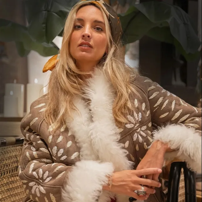 Exclusive Designer Afghan Shearling Embroidered Velvet Fur Coat Women's Winter Wear Vintage Inspired Bohemian Style Jackets Bulk