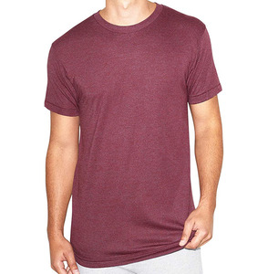 Ropa de moda personalizada, camisetas de manga corta con cuello redondo de tres mezclas para hombre, camiseta ligera supersuave ajustada para hombre - Product Image 2