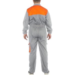 Overol de Trabajo Profesional Cómodo y Unisex de CBF Balducci Group, Multibolsillos, Gris/Naranja, Mono Industrial Resistente - Product Image 2