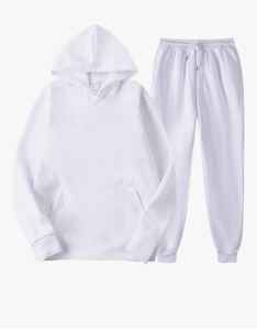 Pantalon de survêtement à capuche en molleton décontracté pour hommes Sweat à capuche à manches longues en coton et polyester avec poche kangourou Survêtement de coupe régulière - Product Image 1