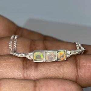 Colgante de Acero Inoxidable con Ópalo Etíope y Moissanita, Estilo Vintage, Joyería de Moda para Bodas, Chapado en Plata, para Niños Cristianos - Product Image 5