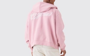 Nueva Sudadera con capucha de Color Rosa Unisex de gran tamaño Heavy Custom Logo Zipper Hoodie 450 GSM Zip up Sudadera personalizable - Product Image 3