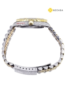 Reloj analógico Moissanite hecho a mano 100%, reloj Hip Hop Bust Down, reloj de Joyería de diamantes Económico de Proveedor indio - Product Image 5