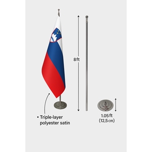 Custom Interior Slovenia <b>Flag</b>-3x5ft Aluminum <b>Pole</b> Cotton or Nylon Material Custom Logo Digital Printing - Product Image 6
