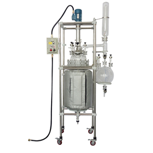 CE 5L 20L 50L лабораторный стеклянный реакторный смеситель химических реакторов с рубашкой - Product Image 3