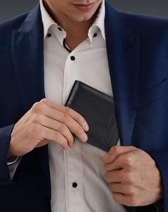 Portefeuilles en cuir véritable pour hommes, élégants et légers, avec logo personnalisé, durables et de courte longueur, fabriqués en usine pour la vente en gros - Product Image 3