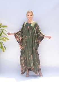 Haute qualité femmes caftan à manches courtes lâche imprimé fleuri Maxi robe caftan pour les femmes grande taille tenue décontracté été caftan robe - Product Image 5