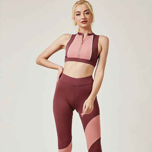 Soutien-gorge de sport solide sur mesure 2025 couleurs Débardeur à manches longues Short taille haute Ensemble de leggings de yoga Coussinets d'allaitement - Product Image 4