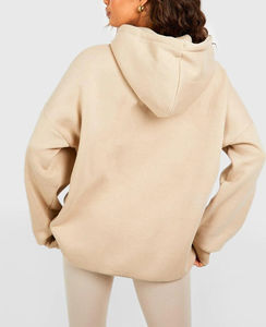 Sweat à capuche surdimensionné 100% coton de haute qualité pour femmes Style Streetwear à épaules tombantes impression personnalisée Service OEM à capuche avant - Product Image 6