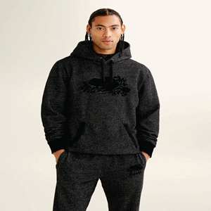 Sweat à capuche noir à manches longues en coton pour hommes avec logo personnalisé en gros pour l'hiver avec logo brodé OEM personnalisé - Product Image 1