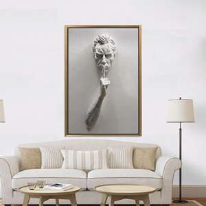 Tableau imprimé sur toile : Sculpture masculine moderne en verre - Décoration élégante, TOILE ENCARTÉCHÉE DORÉE - Product Image 1