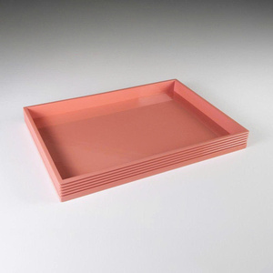 Matrimonio perfecto de diseño y funcionalidad Accesorio atemporal Decoración para el hogar Bandeja de servicio de laca rectangular - Product Image 2