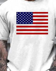 Drapeau américain audacieux t-shirt unisexe coupe coton à manches courtes Style patriotique confortable t-shirt en gros approvisionnement en vrac - Product Image 3