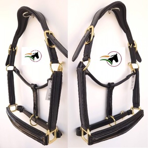 Cheval Luxe Halter Qualité Cuir PP Matériel avec Quincaillerie Supérieure Cristaux de Roche Fins sur le Nez Pièce de Joue Nez Conique Design - Product Image 1