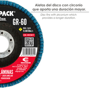 Disco Abrasivo a Lamelle in Acciaio Inox al Zirconio - Plus 115x22 mm. Grana 60 - Product Image 4