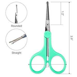 Tijeras compactas para cejas para el cuidado de las personas Tijeras ergonómicas para cejas para un uso fácil con logotipo impreso - Product Image 6