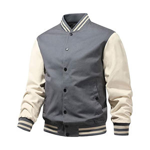 Chaqueta de béisbol hecha en Pakistán para primavera y otoño para parejas Universidad Varsity sólido Casual invierno moda Stand carta precio bajo - Product Image 5