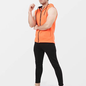 Sudadera sin Mangas para Hombre, para Gimnasio, con Bordado, 100% Algodón, con Cierre, Secado Rápido y Transpirable - Product Image 5