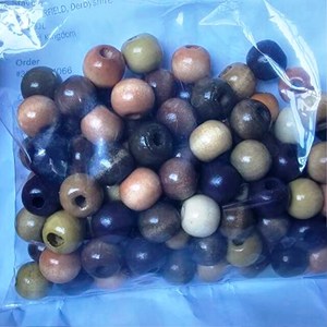 Perles en bois brun naturel mélangées, forme personnalisée et perles en bois colorées, façonnées et dimensionnées à la main, produit indien artisanal - Product Image 3