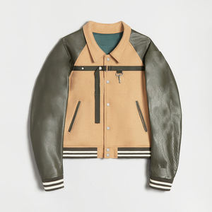 Veste de baseball en cuir streetwear en gros, veste varsity personnalisée pour hommes, veste décontractée à fermeture éclair, veste de travail tissée - Product Image 6