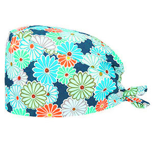 Nouveaux bonnets de travail en coton respirant à imprimé floral pour infirmières, ajustables, été/hiver, services OEM - Product Image 5