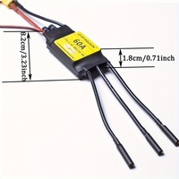 60A 단방향 ESC 브러시리스 전기 속도 컨트롤러(2-6S LiPo DIY 멀티콥터 쿼드콥터용 5V ~ 7.4V 5A BEC 포함)
