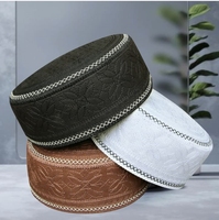 Topi Kufi Afghanistan Bordir Ringan Grosir - Topi Muslim Katun Poliester untuk Sholat, Aksesoris Islami Tradisional yang Sopan