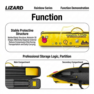 Estuche <span class=keywords><strong>grande</strong></span> para tacos de <span class=keywords><strong>billar</strong></span> de la serie Lizard Rainbow, para 3 culatas y 4 flechas, de cuero vacuno, para tacos de carambola - Product Image 2