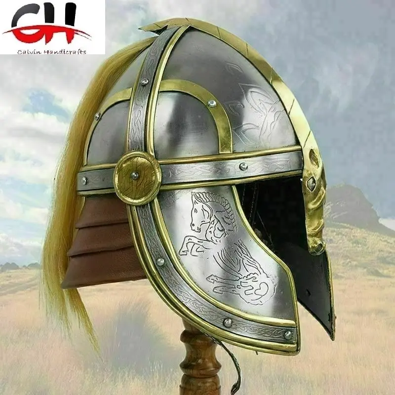 LOTR Casco Medieval Viking Armor Casco Recreación Guerrero Casco.