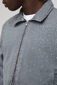 Veste en jean épaisse décontractée rétro pour homme, broderie vintage, coupe-vent et respirante, délavage foncé, style streetwear, directement de l'usine OEM - Product Image 3