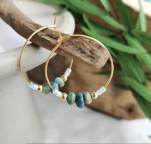 ต่างหูขอบลูกปัดสไตล์โบโฮพื้นเมืองต่างหูลูกปัดขนนกขนนก - Product Image 1