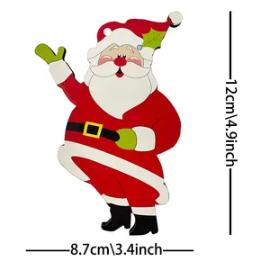 Wooden Santa Claus Christmas Snowman 3 Piece Set