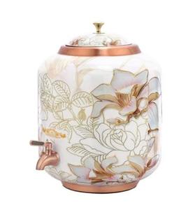 Venta de Fábrica, Precio Económico, Matka de Cobre Esmaltado Heritage de 8 Litros, Jarra de Agua de Cobre Antigua con Esmalte, Olla de Cobre Clásica - Product Image 1