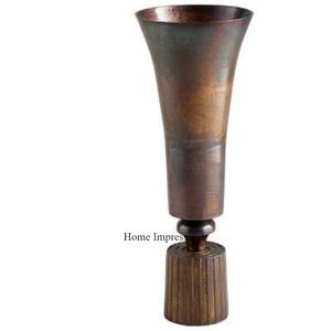 Finition en aluminium coulé couleur argent brillant poli miroir centres de table de mariage et décoration de table trompette Vases fournitures - Product Image 3