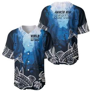 Camiseta de béisbol sublimada personalizada que absorbe la humedad, Diseño de equipo transpirable y a todo color para venta al por mayor - Product Image 5